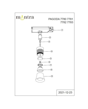 PAGODA * COLGANTE LED CARRIL TRIFASICO 12,5W 3000K BLANCO